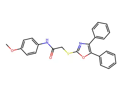 2-[(4,5-diphenyl-1,3-oxazol-2-yl)sulfanyl]-N-(4-methoxyphenyl)acetamide structure