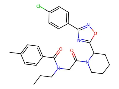 N-(2-{2-[3-(4-Chlorophenyl)-1,2,4-oxadiazol-5-yl]piperidin-1-yl}-2-oxoethyl)-4-methyl-N-propylbenzamide structure