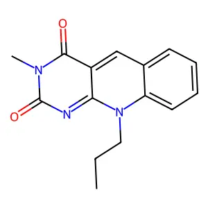 3-methyl-10-propylpyrimido[4,5-b]quinoline-2,4(3H,10H)-dione structure