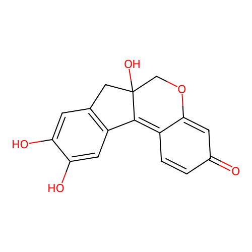 6a,9,10-Trihydroxy-6a,7-dihydrobenzo(b)indeno(1,2-d)pyran-3(6H)-one structure