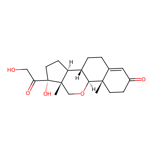 17,21-Dihydroxy-11-oxa-4-pregnene-3,20-dione structure