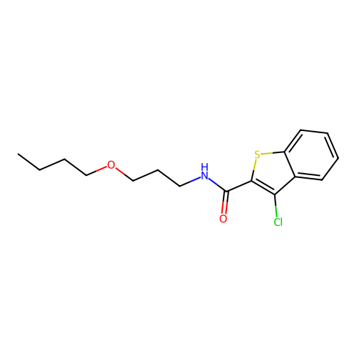 N-(3-butoxypropyl)-3-chloro-1-benzothiophene-2-carboxamide structure