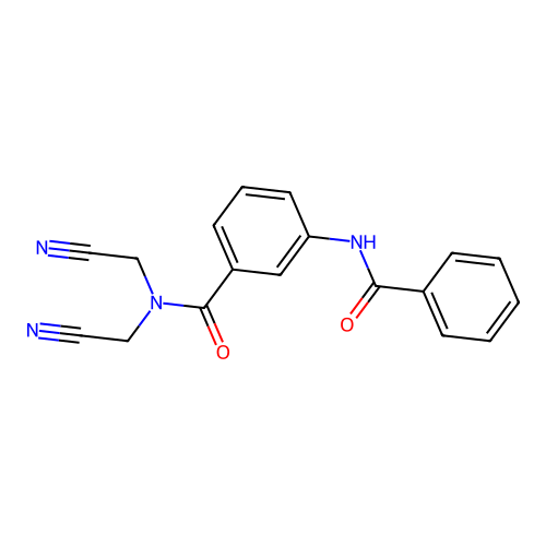 3-benzamido-N,N-bis(cyanomethyl)benzamide structure