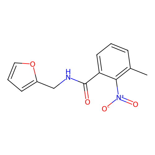 N-(furan-2-ylmethyl)-3-methyl-2-nitrobenzamide structure