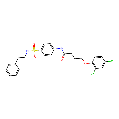 4-(2,4-dichlorophenoxy)-N-{4-[(2-phenylethyl)sulfamoyl]phenyl}butanamide structure