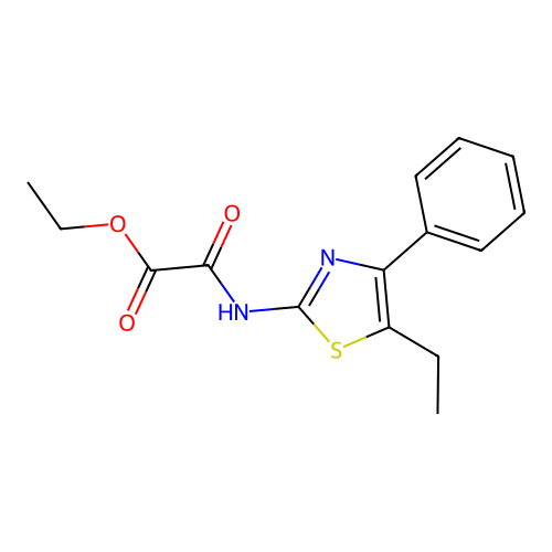 Ethyl [(5-ethyl-4-phenyl-1,3-thiazol-2-yl)amino](oxo)acetate structure