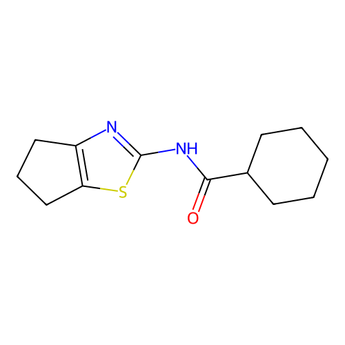 N-(5,6-dihydro-4H-cyclopenta[d][1,3]thiazol-2-yl)cyclohexanecarboxamide structure