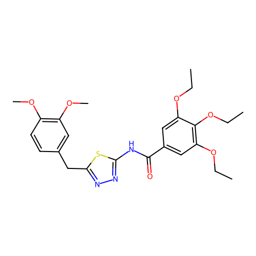 N-(5-(3,4-dimethoxybenzyl)-1,3,4-thiadiazol-2-yl)-3,4,5-triethoxybenzamide structure