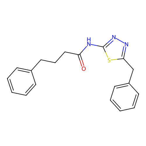 N-(5-benzyl-1,3,4-thiadiazol-2-yl)-4-phenylbutanamide structure
