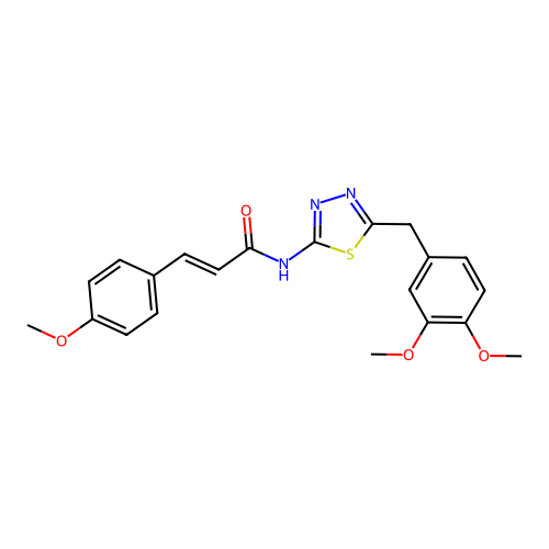 (E)-N-(5-(3,4-dimethoxybenzyl)-1,3,4-thiadiazol-2-yl)-3-(4-methoxyphenyl)acrylamide structure