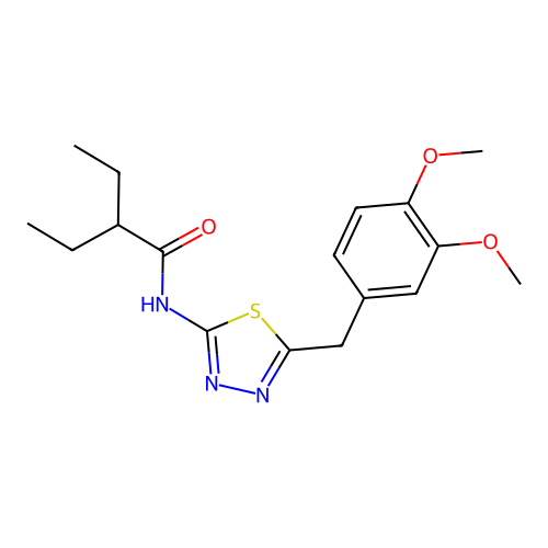 N-{5-[(3,4-Dimethoxyphenyl)methyl]-1,3,4-thiadiazol-2-YL}-2-ethylbutanamide structure