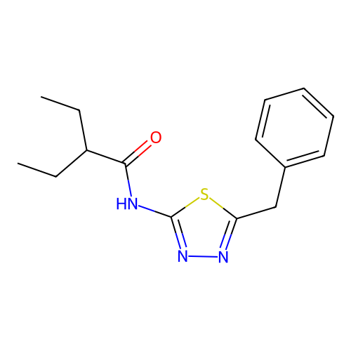 N-(5-benzyl-1,3,4-thiadiazol-2-yl)-2-ethylbutanamide structure