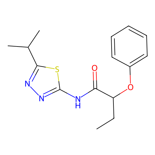 2-phenoxy-N-[5-(propan-2-yl)-1,3,4-thiadiazol-2-yl]butanamide structure