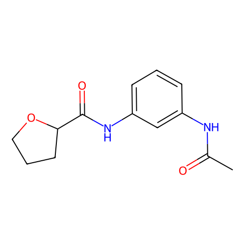 N-(3-acetamidophenyl)oxolane-2-carboxamide structure