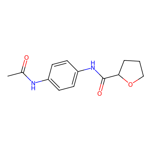 N-(4-acetamidophenyl)oxolane-2-carboxamide structure