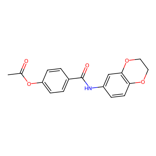 4-(2,3-Dihydro-1,4-benzodioxin-6-ylcarbamoyl)phenyl acetate structure