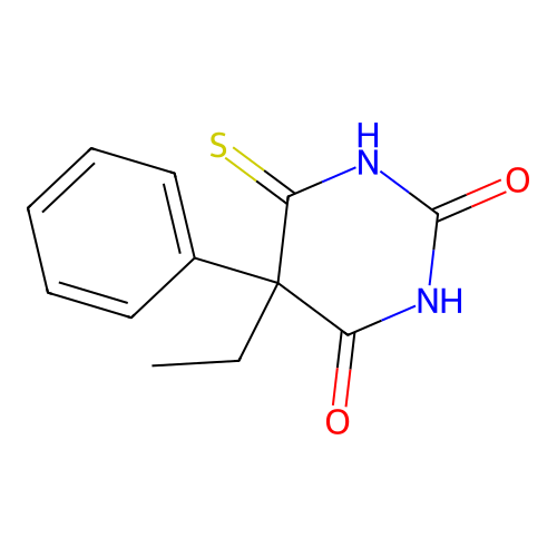 5-Ethyl-5-phenyl-4-thioxodihydropyrimidine-2,6-dione structure