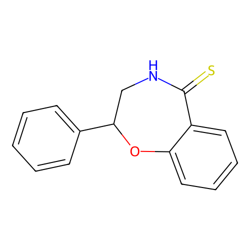 2-phenyl-3,4-dihydro-2H-1,4-benzoxazepine-5-thione structure