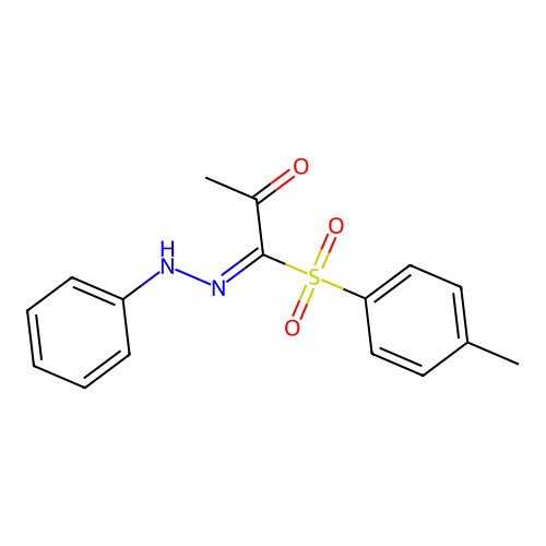 (1E)-1-[(4-methylphenyl)sulfonyl]-1-(phenylhydrazono)-2-propanone structure