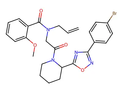 N-(2-{2-[3-(4-Bromophenyl)-1,2,4-oxadiazol-5-yl]piperidin-1-yl}-2-oxoethyl)-2-methoxy-N-(prop-2-en-1-yl)benzamide structure
