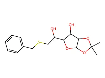 6-S-Benzyl-1,2-O-(1-methylethylidene)-6-thiohexofuranose structure