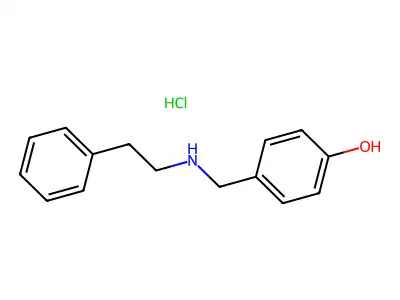 Phenol, 4-(((2-phenylethyl)amino)methyl)-, hydrochloride structure