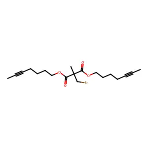 Propanedioic acid, (bromomethyl)methyl-, di-5-heptynyl ester structure