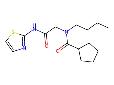 N-Butyl-N-{2-oxo-2-[(1,3-thiazol-2-yl)amino]ethyl}cyclopentanecarboxamide structure