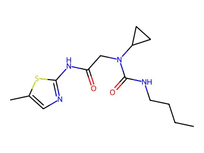 N~2~-(Butylcarbamoyl)-N~2~-cyclopropyl-N-(5-methyl-1,3-thiazol-2-yl)glycinamide structure
