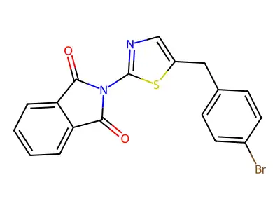 2-[5-[(4-Bromophenyl)methyl]-1,3-thiazol-2-yl]isoindole-1,3-dione structure
