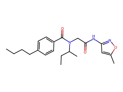 N-butan-2-yl-4-butyl-N-[2-[(5-methyl-1,2-oxazol-3-yl)amino]-2-oxoethyl]benzamide structure