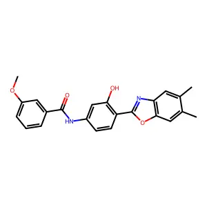 N-[4-(5,6-Dimethyl-1,3-benzoxazol-2-YL)-3-hydroxyphenyl]-3-methoxybenzamide structure