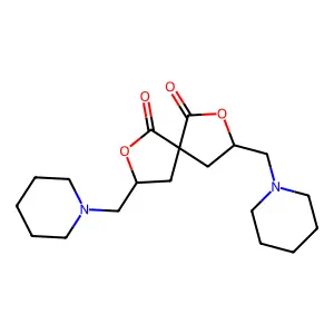 2,7-Dioxaspiro(4.4)nonane-1,6-dione, 3,8-bis(1-piperidinylmethyl)- structure