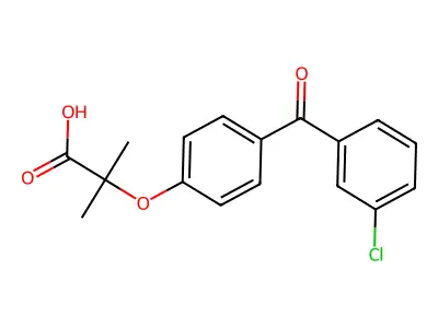 Propanoic acid, 2-(4-(3-chlorobenzoyl)phenoxy)-2-methyl- structure