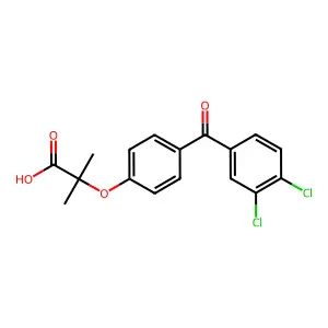 Propanoic acid, 2-(4-(3,4-dichlorobenzoyl)phenoxy)-2-methyl- structure