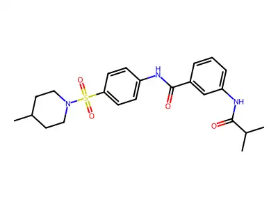 N-[4-(4-methylpiperidin-1-yl)sulfonylphenyl]-3-(2-methylpropanoylamino)benzamide structure