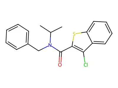 N-benzyl-3-chloro-N-propan-2-yl-1-benzothiophene-2-carboxamide structure