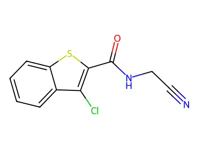 3-chloro-N-(cyanomethyl)-1-benzothiophene-2-carboxamide structure