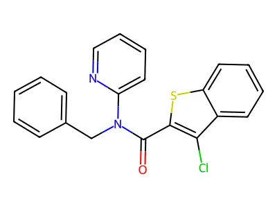 N-benzyl-3-chloro-N-pyridin-2-yl-1-benzothiophene-2-carboxamide structure