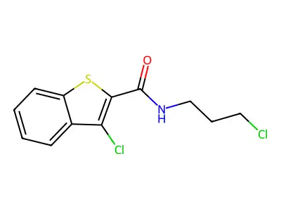 3-chloro-N-(3-chloropropyl)-1-benzothiophene-2-carboxamide structure