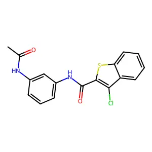 N-[3-(acetylamino)phenyl]-3-chloro-1-benzothiophene-2-carboxamide structure