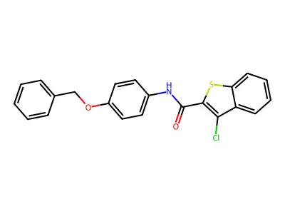 N-[4-(benzyloxy)phenyl]-3-chloro-1-benzothiophene-2-carboxamide structure