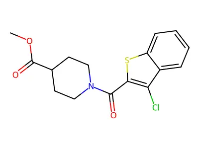 Methyl 1-(3-chloro-1-benzothiophene-2-carbonyl)piperidine-4-carboxylate structure