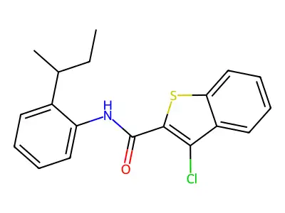 N-[2-(butan-2-yl)phenyl]-3-chloro-1-benzothiophene-2-carboxamide structure