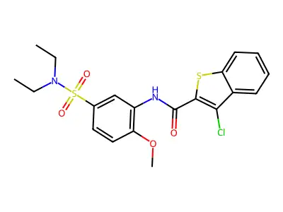 3-chloro-N-[5-(diethylsulfamoyl)-2-methoxyphenyl]-1-benzothiophene-2-carboxamide structure