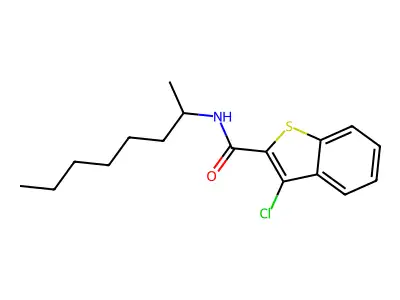 3-chloro-N-octan-2-yl-1-benzothiophene-2-carboxamide structure