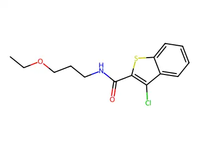 3-chloro-N-(3-ethoxypropyl)-1-benzothiophene-2-carboxamide structure