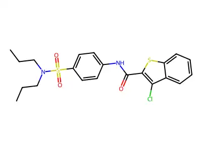 3-chloro-N-[4-(dipropylsulfamoyl)phenyl]-1-benzothiophene-2-carboxamide structure