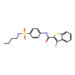 N-[4-(butylsulfamoyl)phenyl]-3-chloro-1-benzothiophene-2-carboxamide structure