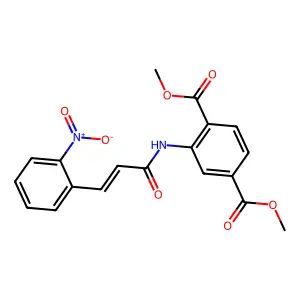 methyl 3-[(2E)-3-(2-nitrophenyl)prop-2-enoylamino]-4-(methoxycarbonyl)benzoate structure